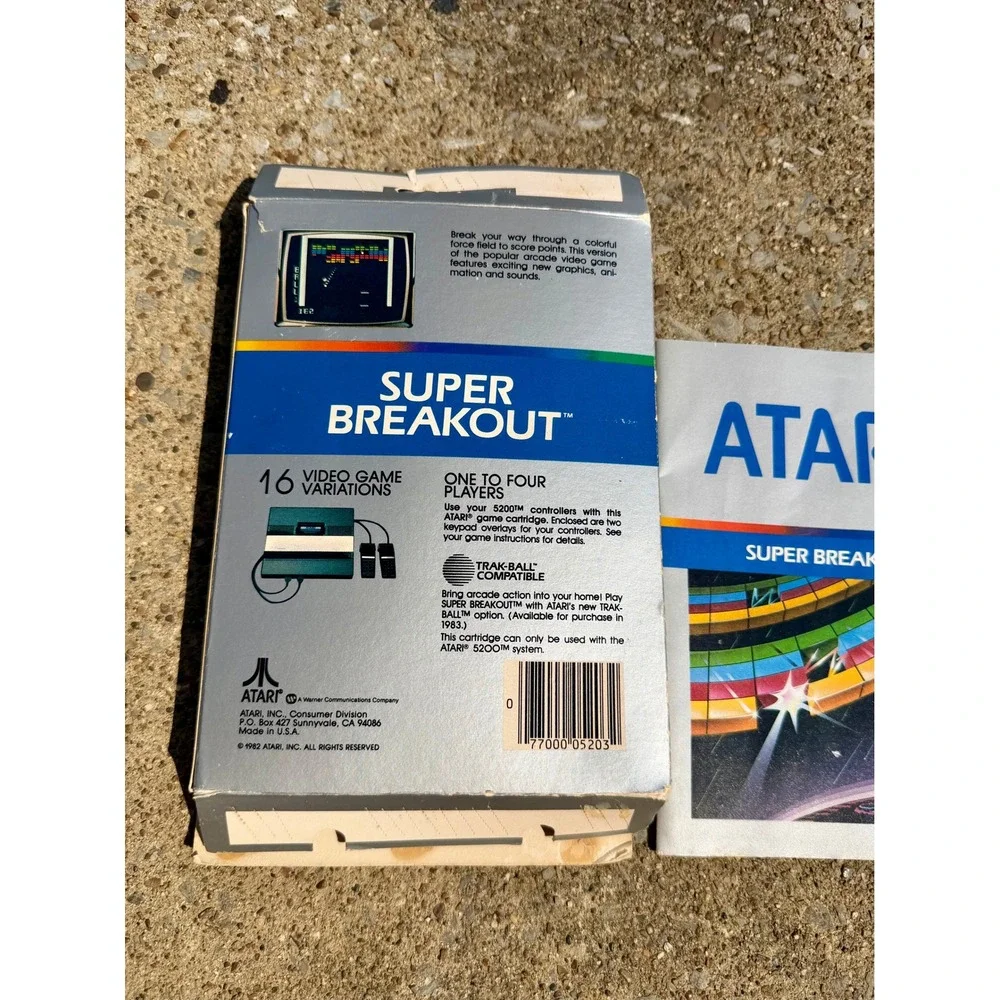 Atari 5200 Super Breakout CIB Complete in Box with Manual Retro Video Game 1982